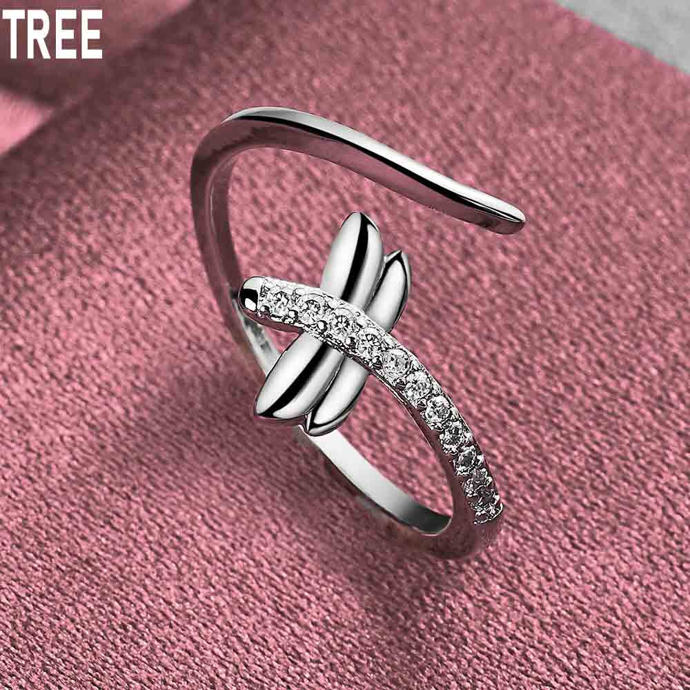 925 Sterling Silber Libelle AAA Zirkon Offener Ring Exquisite Charme Mode Hochzeit Schmuck