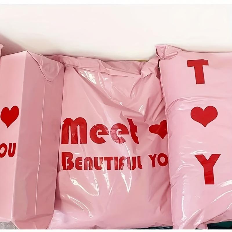 Pink Packing Bag 100pcs Thick Courier Bag Waterproof Durable Shopping Bag For Clothing Logistics Gift Packaging Mail Envelope