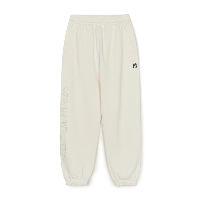New MLB New York Yankees Knitted Sweatpants Unisex Ecru 3APTV0144-50CRS