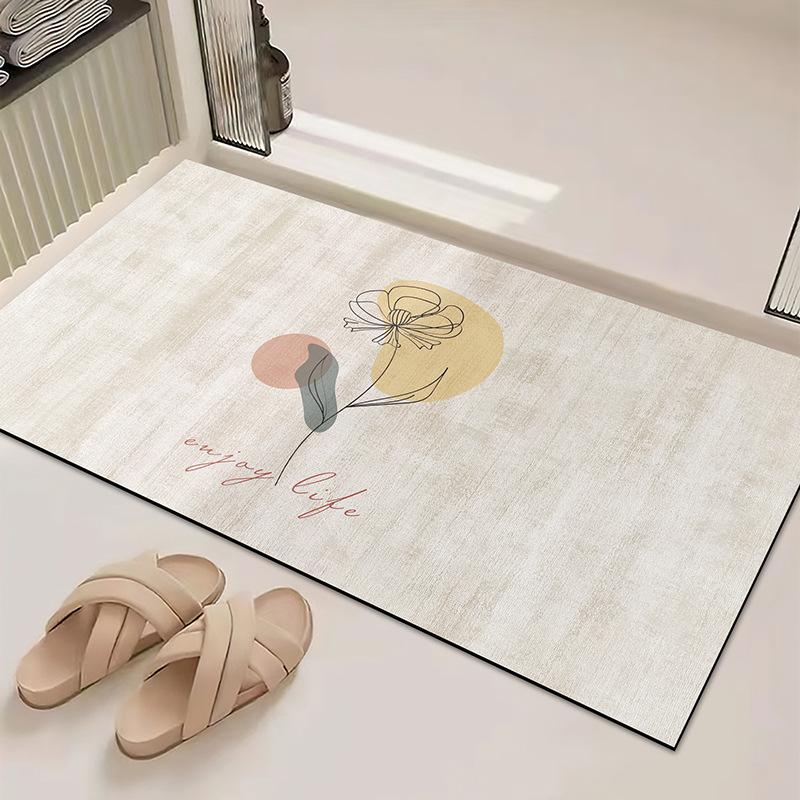 Toilet Floor Mat Entrance Quick Drying Foot Mat Absorbent Anti Slip Mat Bathroom Floor Mat