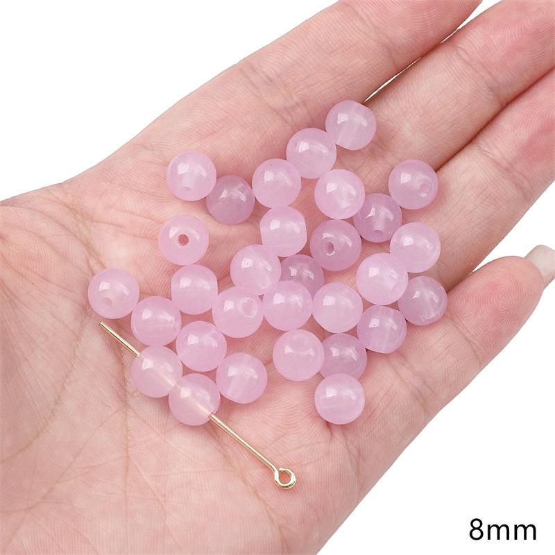 Handgefertigt Bambusgelenk Glas Lila Runde Perlen DIY Armband Halskette Schmuck