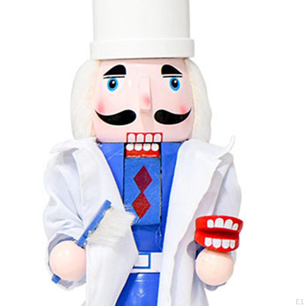 Christmas Nutcracker Decoration, 36cm Wooden Figurine Ornament for Festive, Mantelpiece,