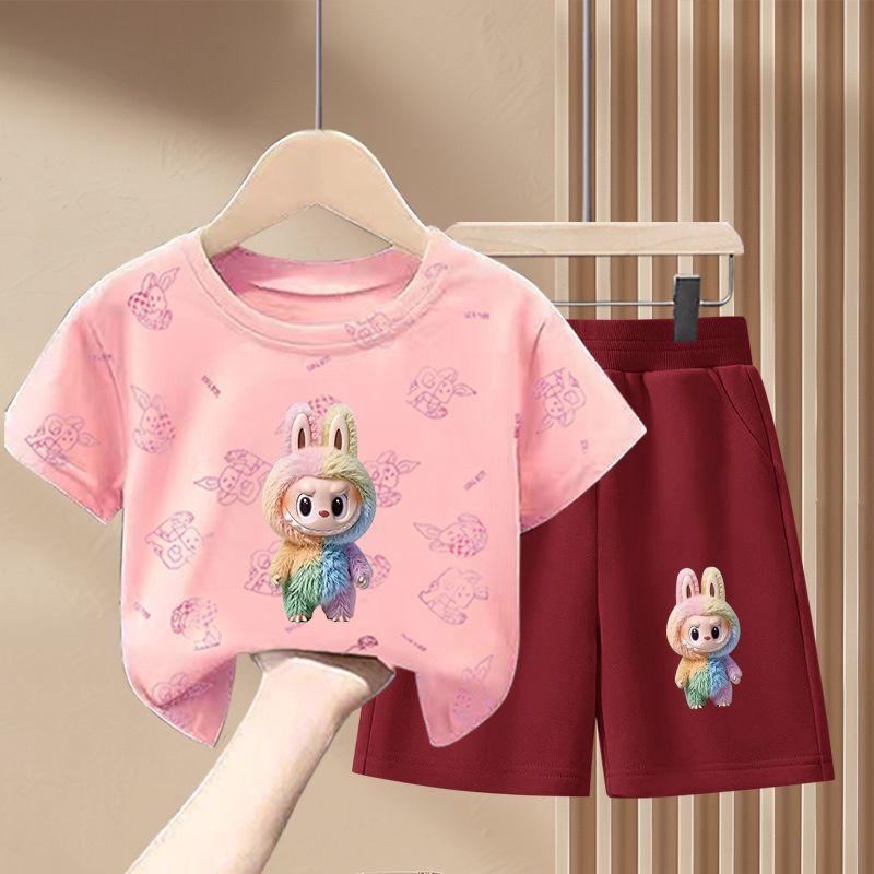 Children's Fashion Set Summer Girls' Cute Pure Cotton Set