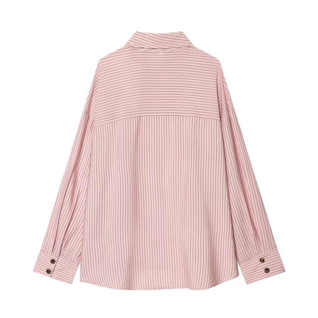 European and American style, new women's fashion, chic, fashionable striped turtleneck shirt 2317594