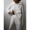 European and American Style Autumn and Winter Casual Thick Long Sleeved Sweatshirt Long Pants Two-piece Set for Women
