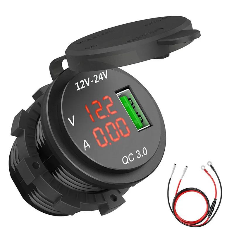 Quick Charge 3.0 USB Car Charger Socket Waterproof 12V/24V QC3.0 USB Fast Charger Socket Power Outlet for Car Phone Accessories