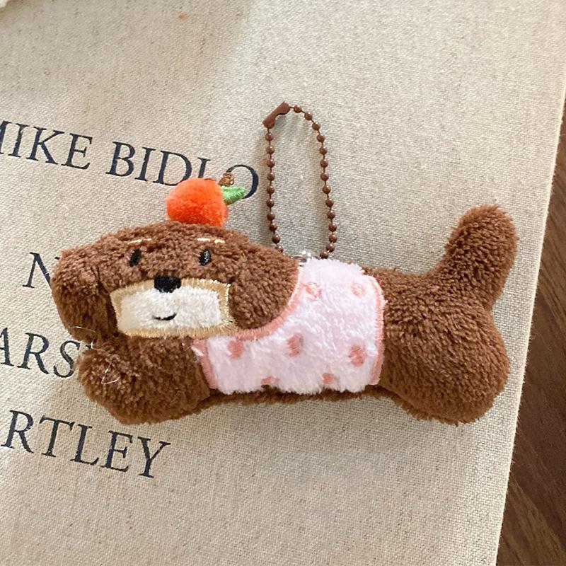 Kawaii Hund Dackel Plüsch-Schlüsselanhänger Cartoon Welpe Gefüllter Schlüsselring Niedlicher Schlüsselhalter Anhänger Tasche Hängende Dekoration Paar Geschenk