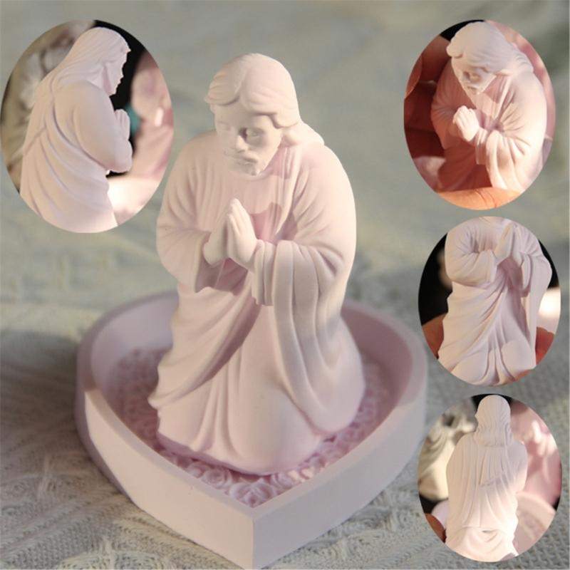 Heart Silicone Tray Mold Heat Resistant Easy Demolding Heart Plate Silicone Mould For Rosary Stand Soap Jewelry Tray