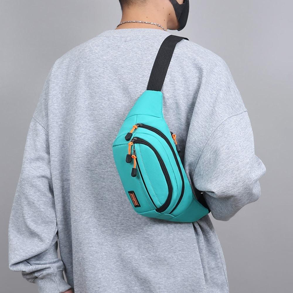 Waterproof Outdoor Waist Bag Nylon Sports Walking Bag Zipper Men Chest Bag Riding