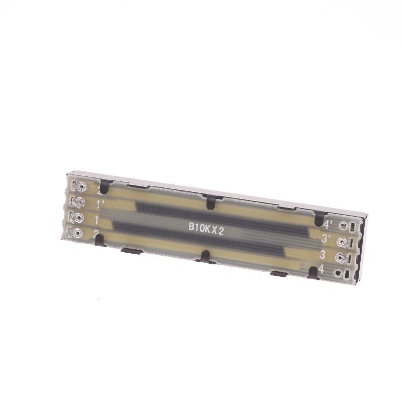 73mm Gerader Schiebepotentiometer B10Kx2 15mm Achse Zweikanal Hohe Präzision für Audio-Mischpult Verstärker DIY Audio-Ausrüstung