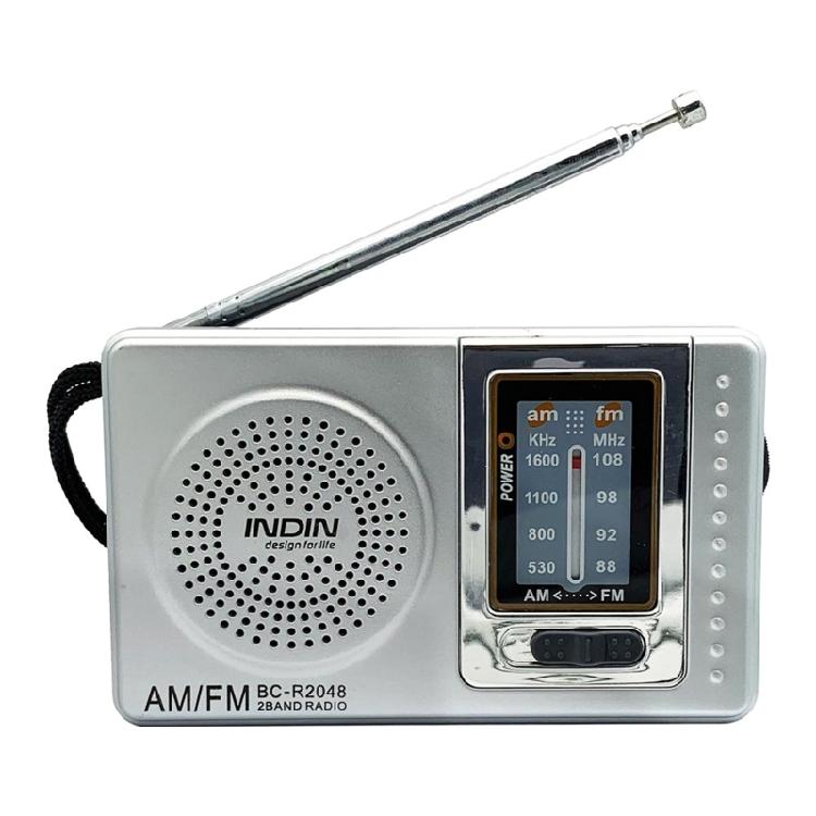 

R2048 Portable AM/FM Radio Dual Bands Radio Player with Telescopic Antenna 1