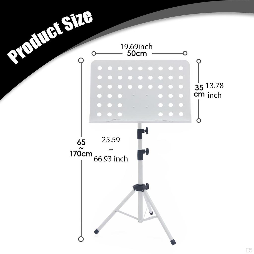 Music Sheet Stand Adjustable Height Portable Anti Slip Simple Setup Book Holder Foldable for