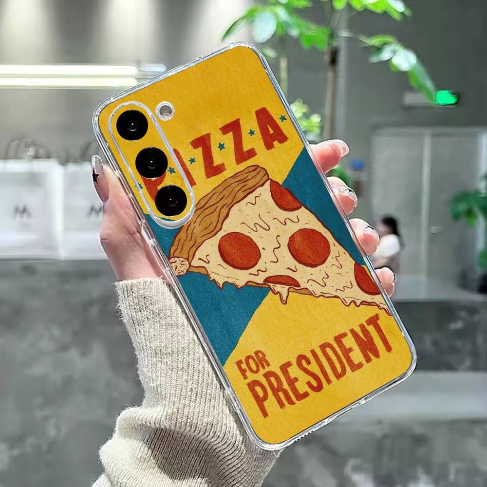 delicious cartoon pizza Phone Case For Samsung Galaxy A91,80,73,72 ,71,53,52,32 ,31,22,21s,20,Transparent Case