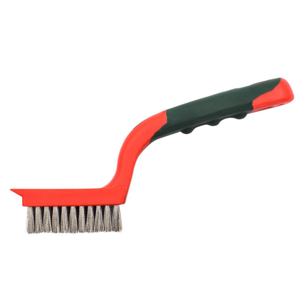 

Большая щетка для удаления ржавчины из нержавеющей стали с ручкой из термопластичной резины, промышленная очистка, полировка, проволочная щетка для удаления ржавчины красный