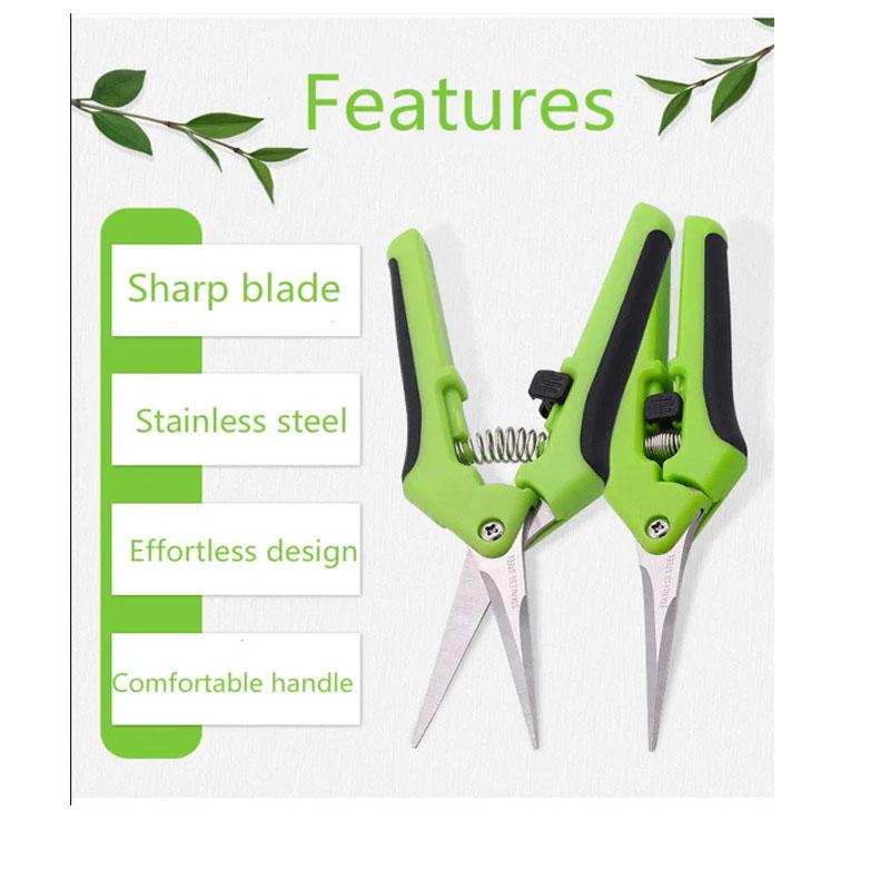 Stainless Steel Multifunctional Pruning Shears Fruit Flower Branch Shears Straight Elbow Garden Gardening Scissors