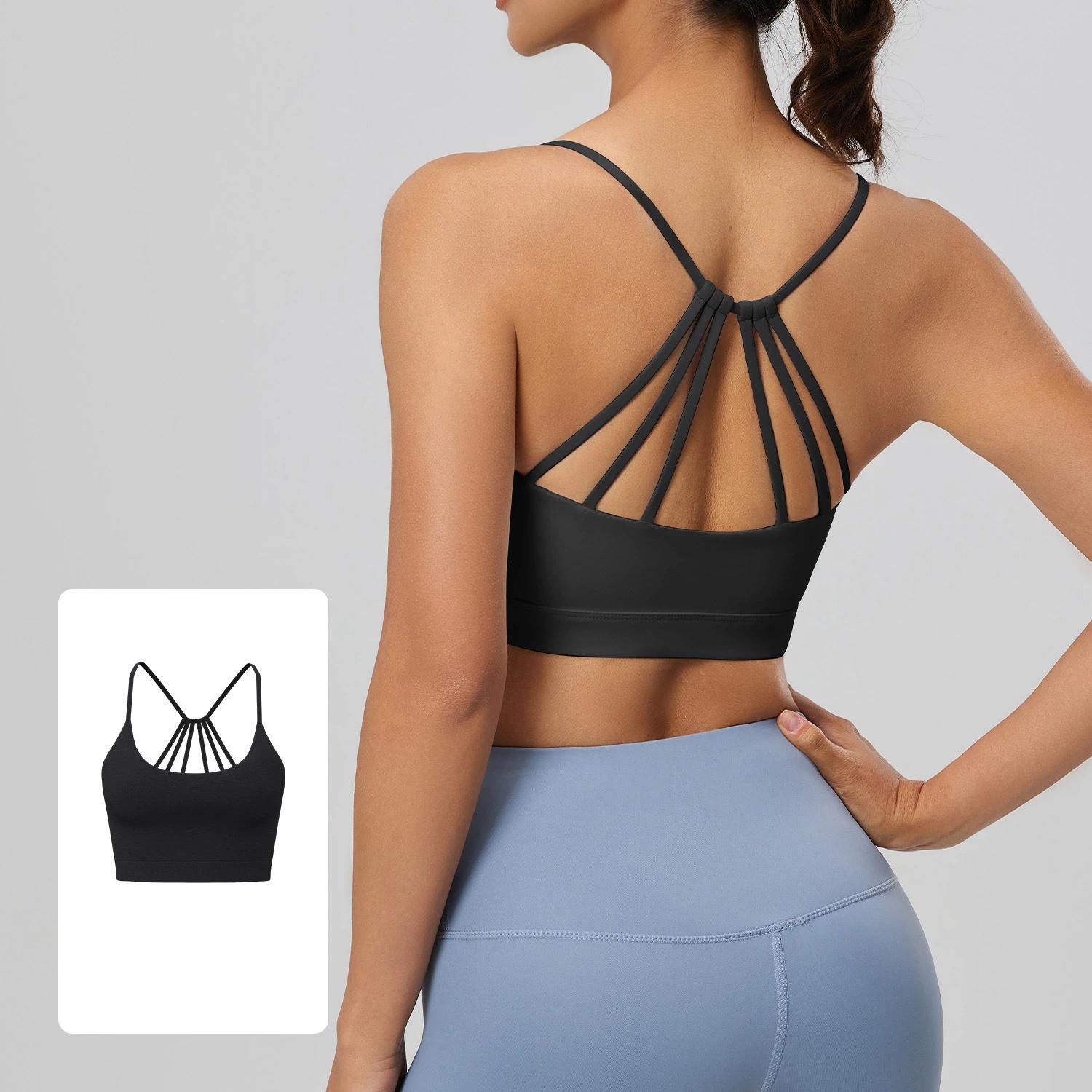 

2026 New Cross Back Sports Bra Female Summer Thin Shockproof Yoga Fitness Bra Women XXL