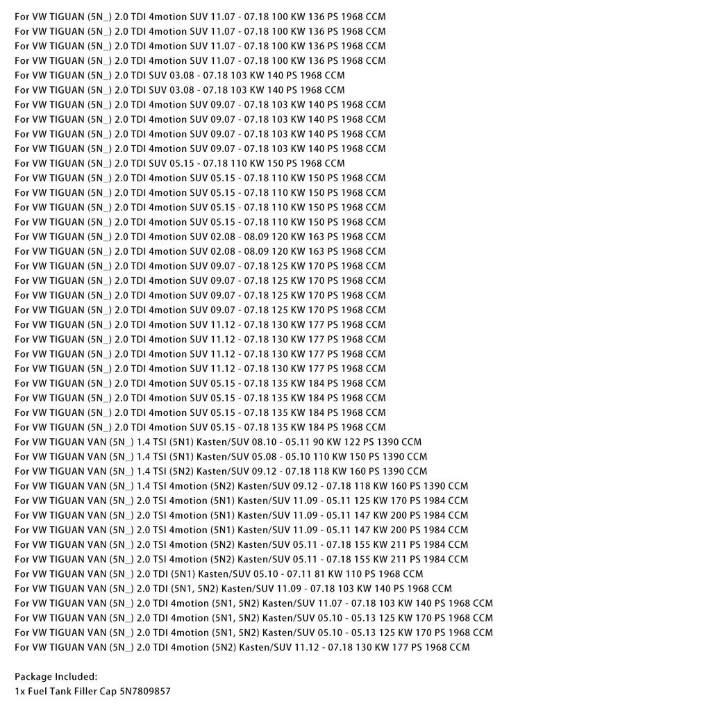 Kraftstofftankdeckel 5N7809857 Für Volkswagen Tiguan AD1 AX1 ALLSPACE BW2 BJ2