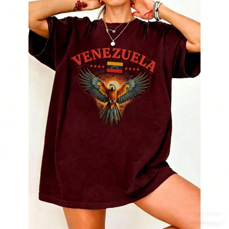 New Arrival Retro Unisex Tshirt Elecciones Venezuela Freedom Printed Tshirt Tops Crewneck Casual Style Regular Short Sleeve S