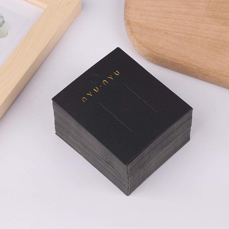 100Pcs Hairclips Hairpin Display Cards Paper Holder For Diy Hair Jewelry Cute Black Packing Labels Retail Hanging Tags