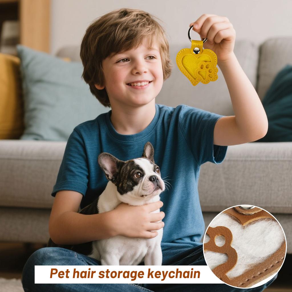 Pet Hair Storage Keychain Dog Paw- Pendant Cat Dog Storage Pet Hair Pendant