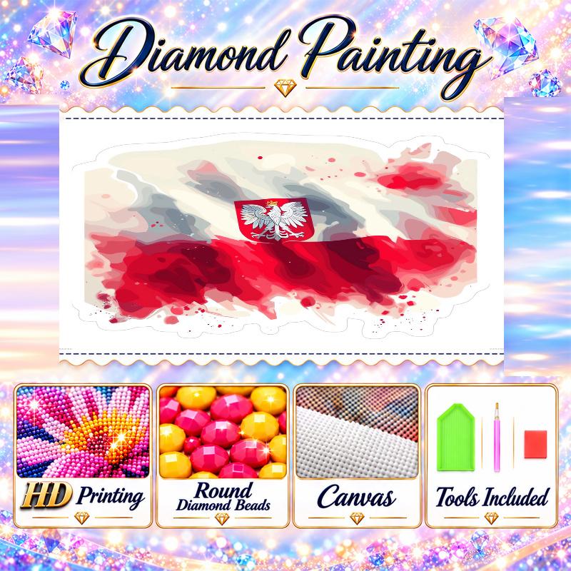 Polen Diamantmalerei Set 5D Vollbohrer DIY Diamantmosaik Wandkunst Heimdekoration