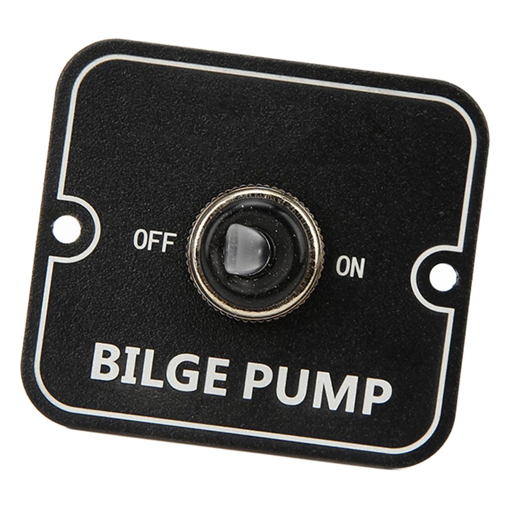 12V 24V Bilge Pump Control Switch with LED Indicator Light Sensitive Black Safe Manual Aluminum Panel