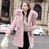 Pie overcomes the tide of medium and long velvet and thickened cotton-padded clothes for women's winter new warm loose coats and cotton-padded jackets