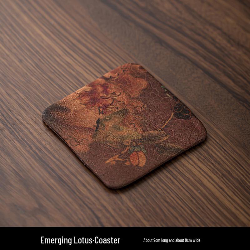 Chinese Style Double-sided Waterproof Silk Coaster - Heat Insulation Pad for Tea Ceremony & Home