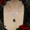Gothic Vintage Ruby Jewelry Geometric Pendant Chain For Party Wear