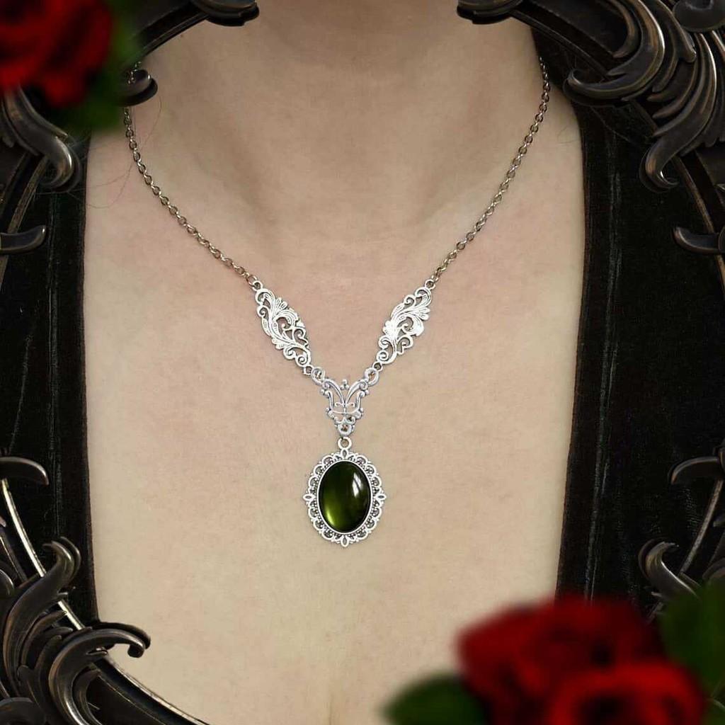 Gothic Vintage Ruby Jewelry Geometric Pendant Chain For Party Wear