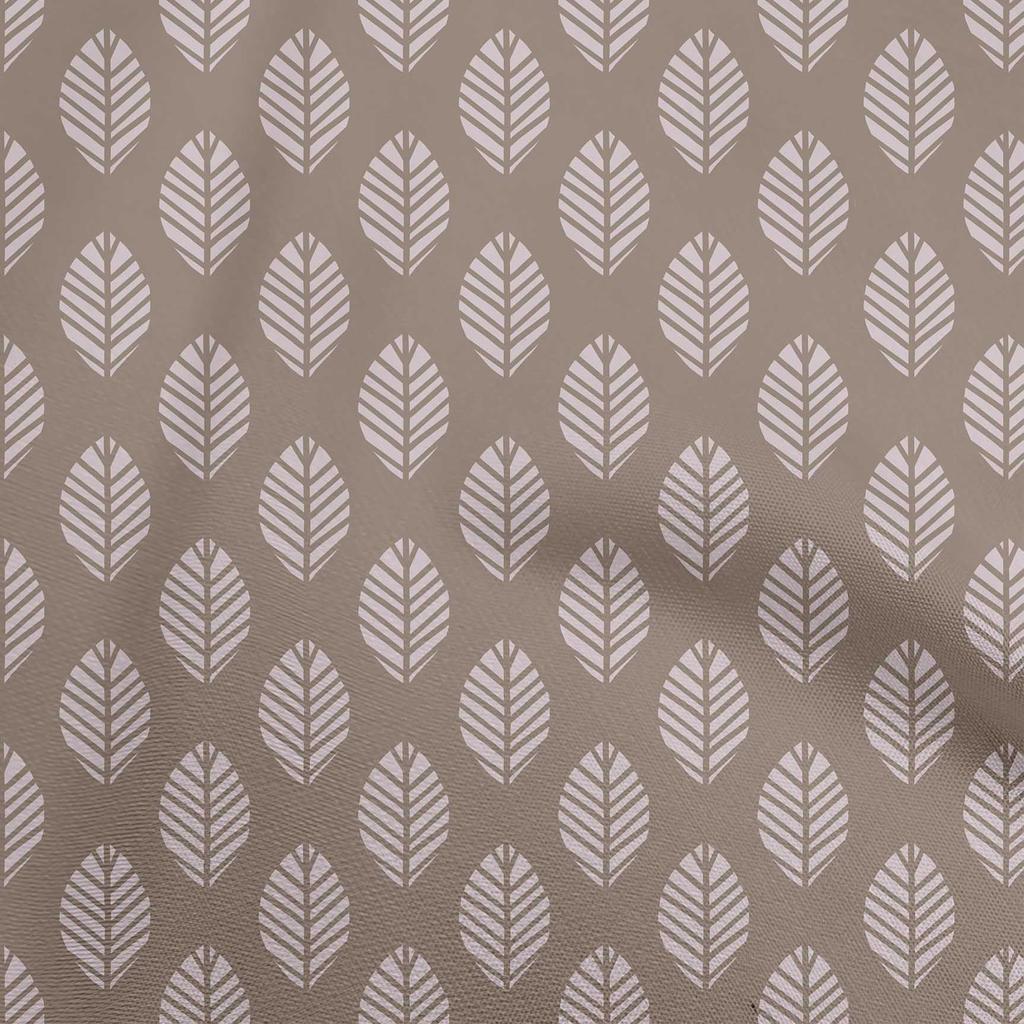 oneOone Cotton Flex Dark Beige Fabric Asian Leaf Block Fabric For Sewing Printed Craft Fabric By The Yard 40 Inch