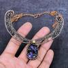 Russian Charoite Gemstone Handmade Copper Wire Wrap Jewelry Necklace 18" ET-4949