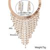 Stylish Multi-layer Fringed Diamond Necklace Earrings Collar Jewelry