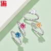 Women's Luxury Round Brilliant Cut Moissanite Engagement Ring with Prong Setting 1CT D Color Sterling Silver Rhodium Plated