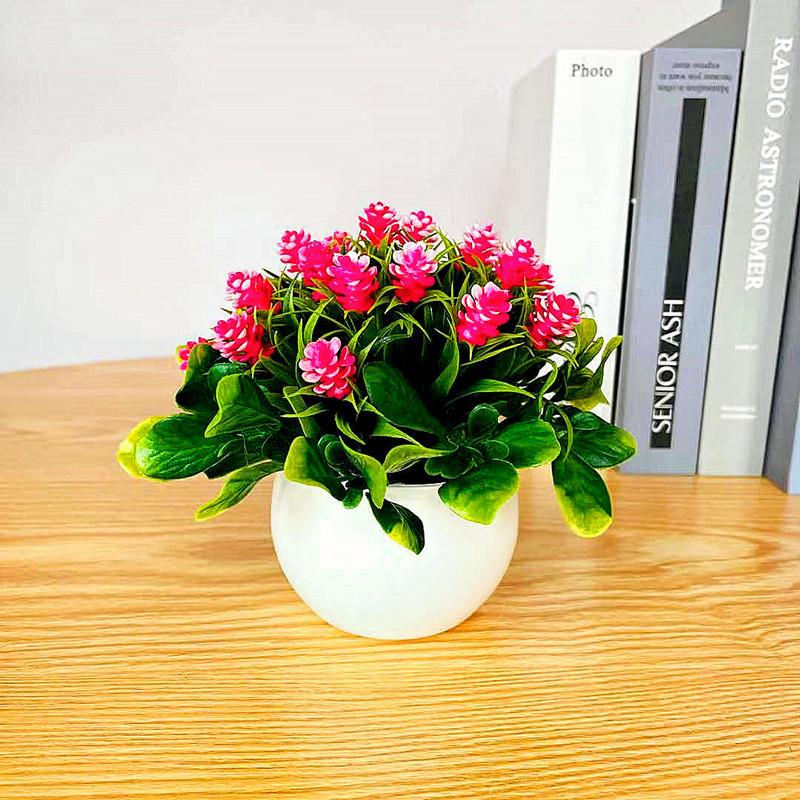 

Растение Сосновая шишка Имитация Горшечное Растения Зеленые Украшение для рабочего стола гостиной Pink