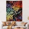 Colorful Abstract Typography Design Patterned Tapestry Home Decor, Suitable for Bedroom and Living Room, Gift