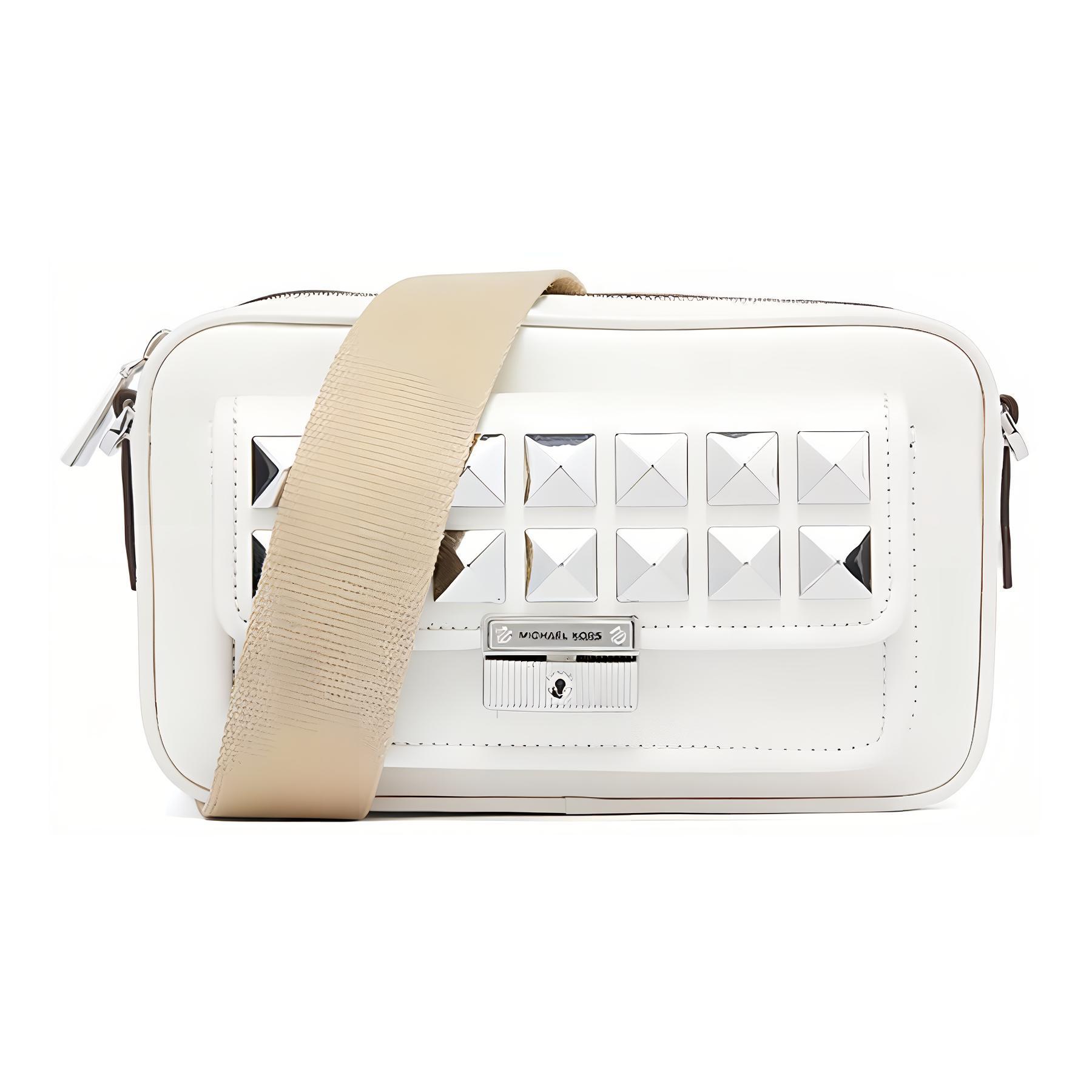 

New MICHAEL KORS Bradshaw Leather Camera Bags Crossbody Bags Shoulder Bags Women s White 32H1S2BC2T-OPTIC-WHITE 22.1*8.9*13.0CM