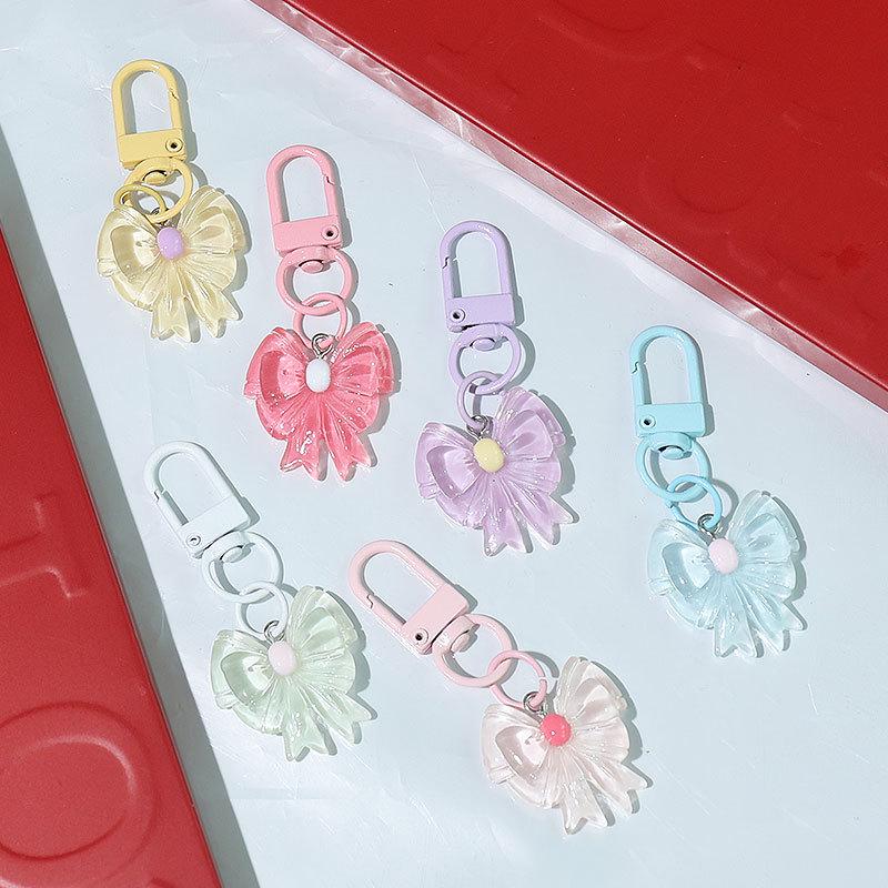 Colorful Bow Keychain Women's Fashion: Cute DIY Pendant and Bag Charm