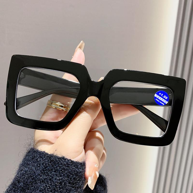 Occhiali da lettura anti-luce blu con montatura quadrata grande retrò di lusso firmati designer neri occhiali da vista per computer trasparenti