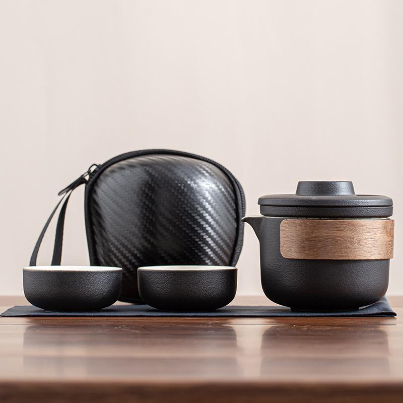 

Travel Portable Chinese Tea Set Outdoor Teacup Tea Infuser Suit Exquisite Glass Gaiwan Teaware Sets Tea Ceremony Drinkware