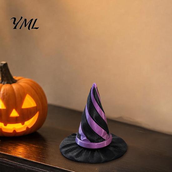 Spiral Witch Hat 3D Printed Passthrough Fidget Toy, Halloween Spooky Party Supplies Sensory Stress Relief Toy for Kids Adults, Favors Festive