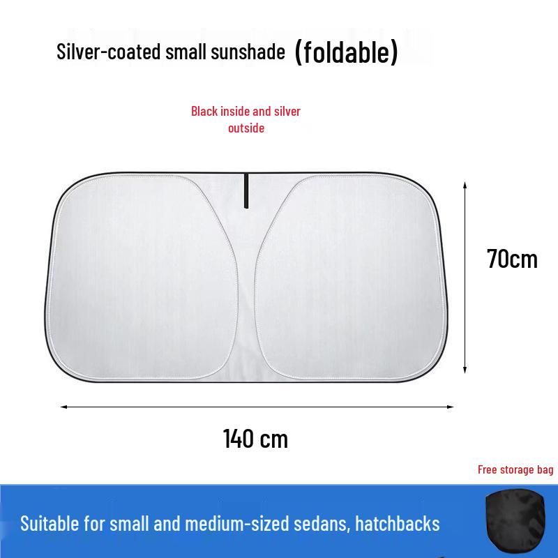 Thickened Titanium Silver Front Windshield Sunshade for Heat and UV Protection