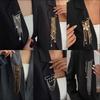 Light Luxury Style Golden Beaded Tassel Brooch Floral Pin Tassel Ornaments  Cosplay