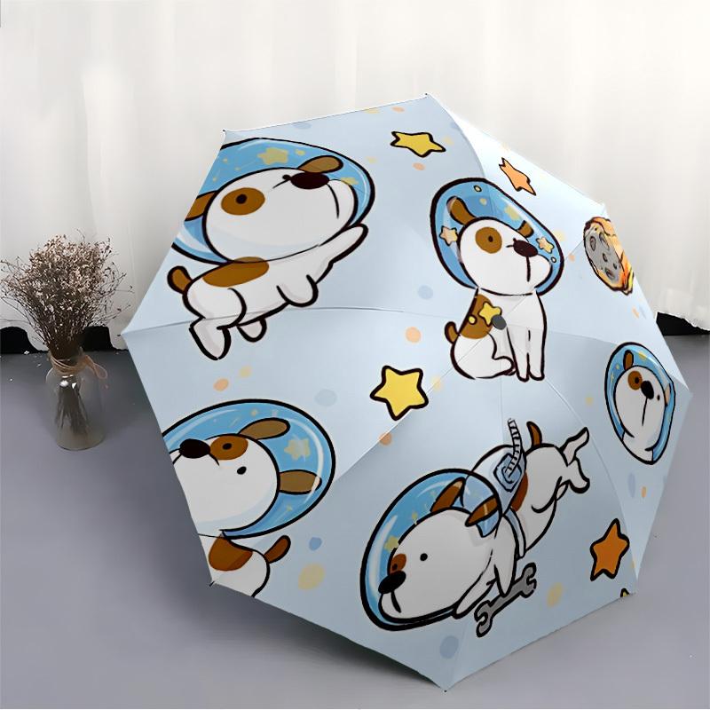 1pc Space Puppies Automatic Open/Close Umbrella - Compact Travel Umbrella, 8-Rib Heavy-Duty Construction, Ideal Gift, Outdoor Accessory059