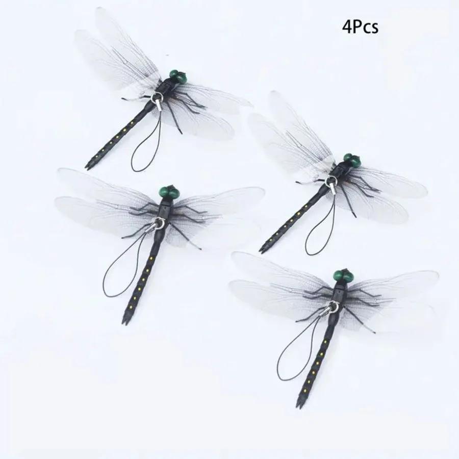 4 Sets \2 Sets Black Dragonfly - Waterproof PVC, Perfect For Garden Or Interior Use, Classical Style, No Electricity Required
