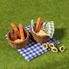 1Set 1:12 Dollhouse Miniature Honey Bread Basket Fabric Picnic Basket Kitchen Model Decor Toy Doll House Accessories