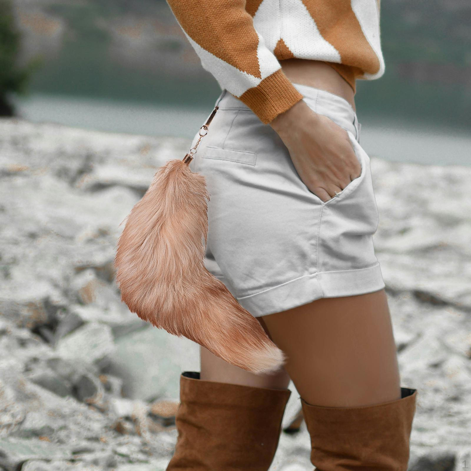 

Брелок из искусственного меха, пушистый 15,75-дюймовый плюшевый кулон для автомобиля, костюм для вечеринки, подарок для женщин Style D