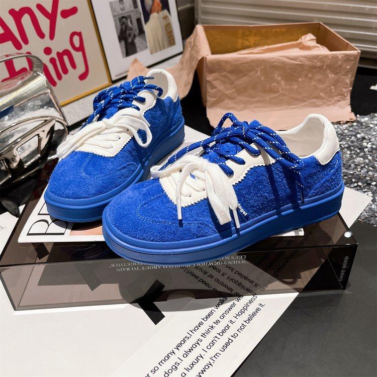 

ins super fire matte double lace-up casual shoes board shoes 2025 summer new flat shoes little white shoes German training women s shoes 40