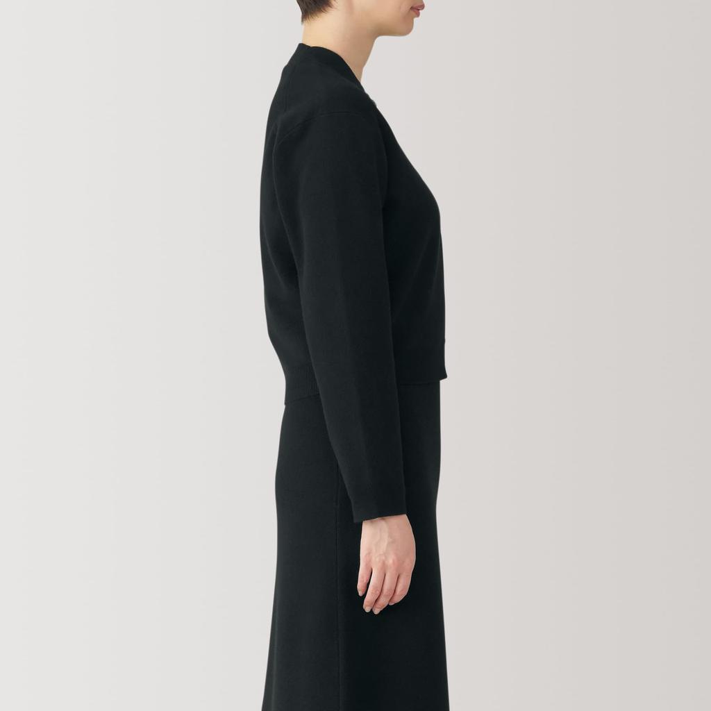 MUJI Women's Milan Rib Knit Blouson, Black, Size M, BA1P0A4A