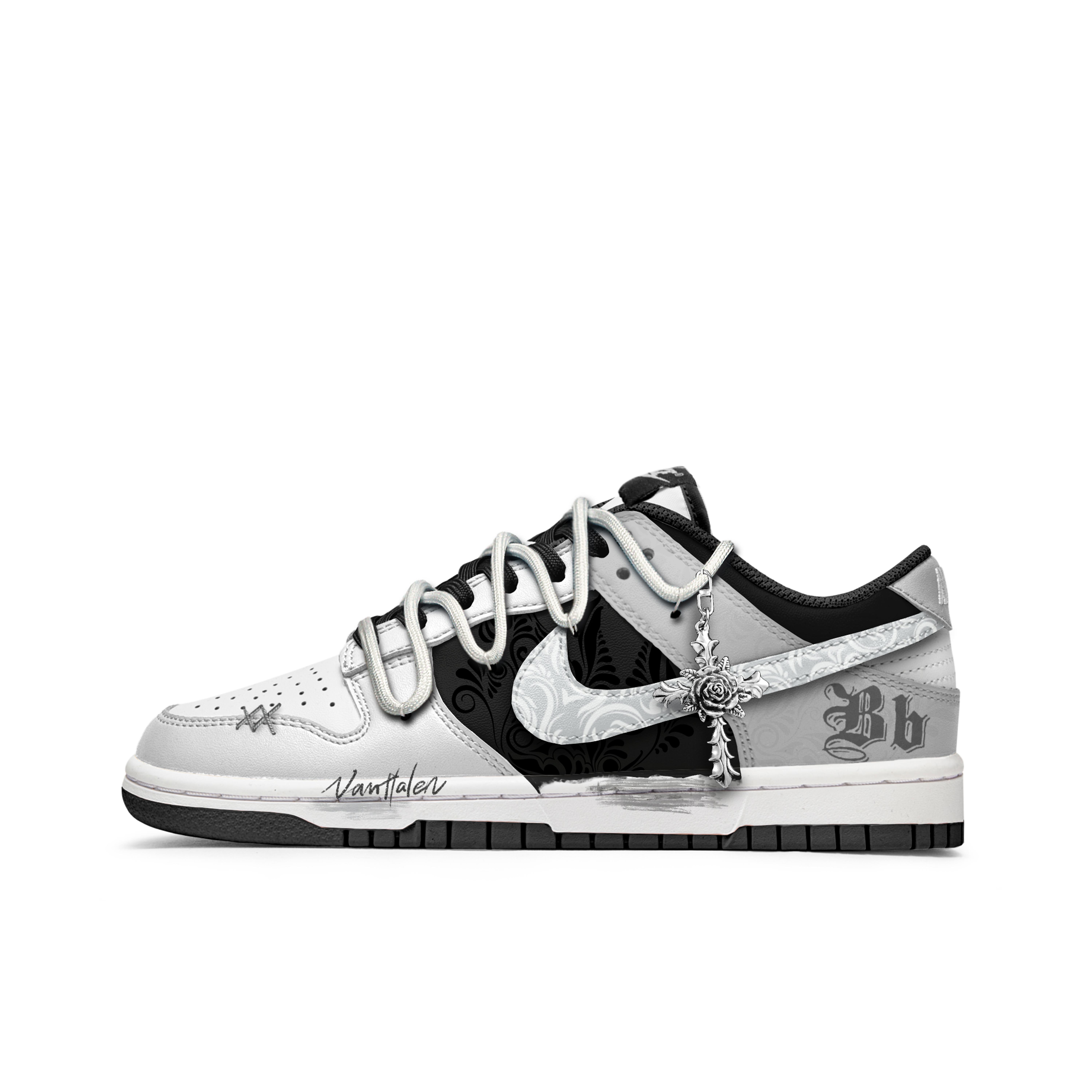

Nike Dunk Freedom Panda, Rose s Heart Slip Resistant Abrasion Resistant Low top Skateboard Shoes Unisex Black White DD1391-100(Team202-) 44.5
